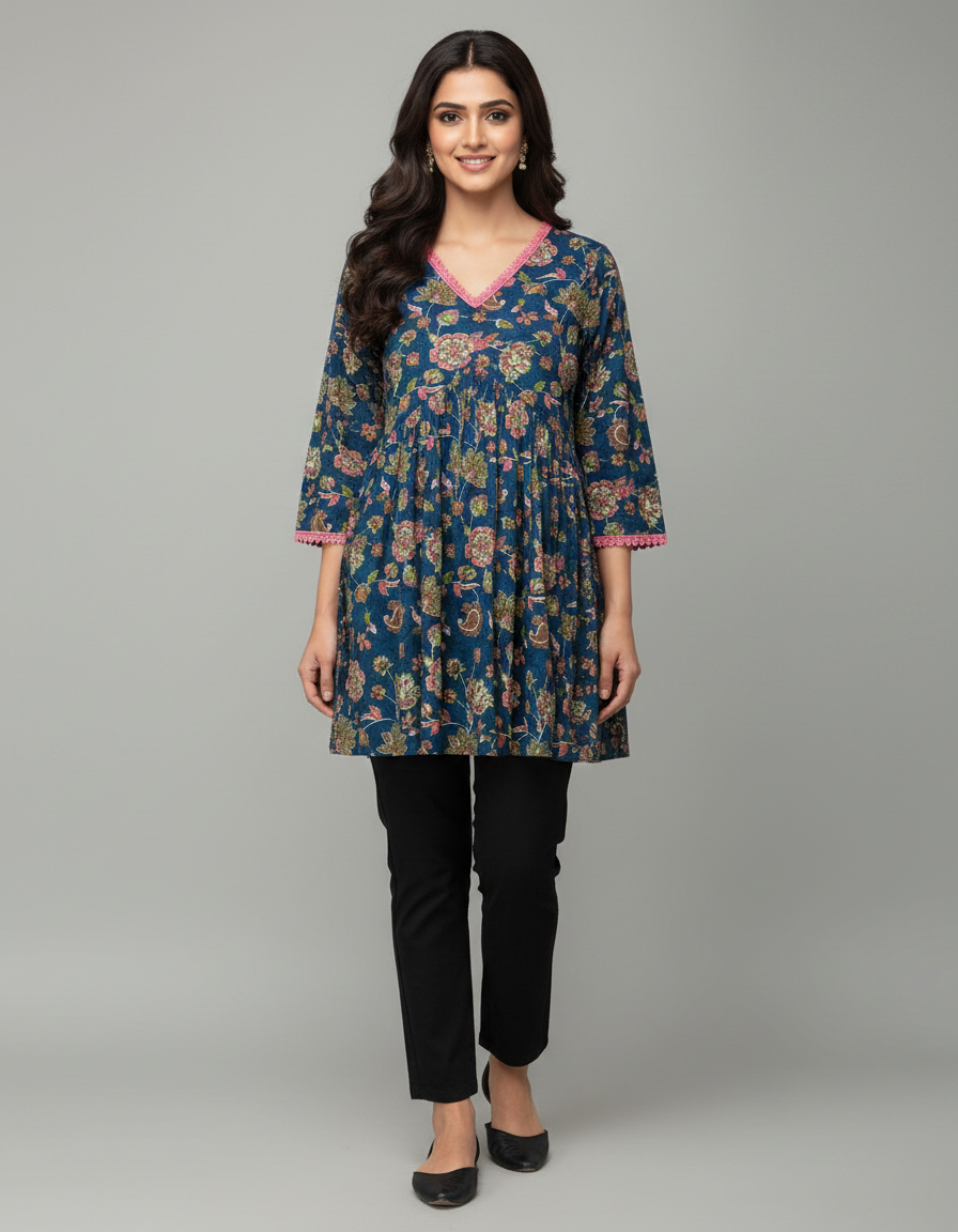 ZOVOR Women's 100% Cotton Floral Print Tunic Top | Style Code ZVR_C02 | Casual & Everyday Wear