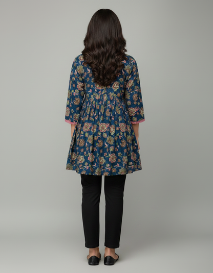 ZOVOR Women's 100% Cotton Floral Print Tunic Top | Style Code ZVR_C02 | Casual & Everyday Wear