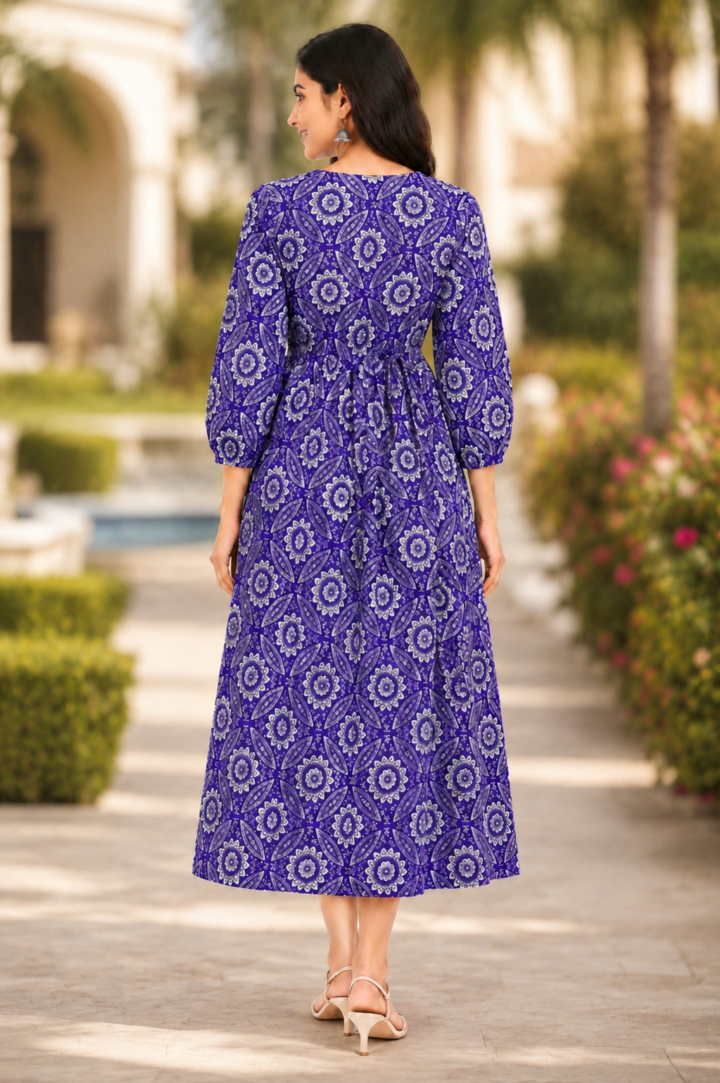 Boho Resort Dress - Royal Purple (100% Cotton)