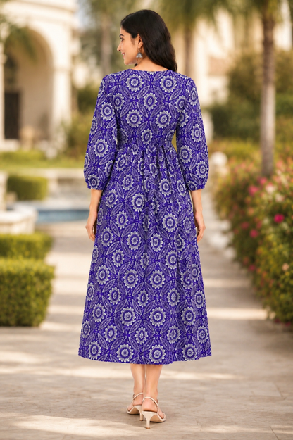 Boho Resort Dress - Royal Purple (100% Cotton)